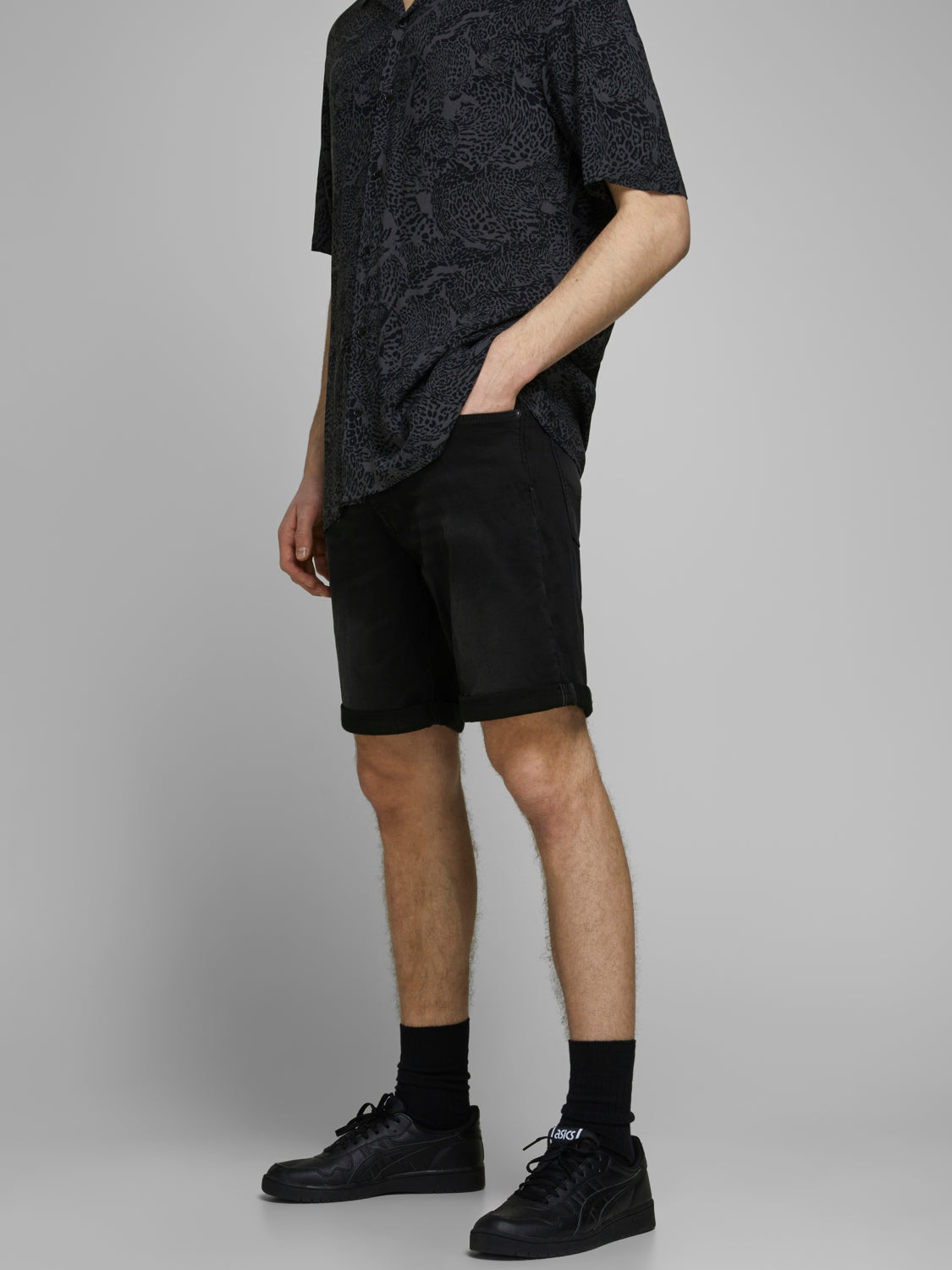 JJIRICK Shorts - black denim